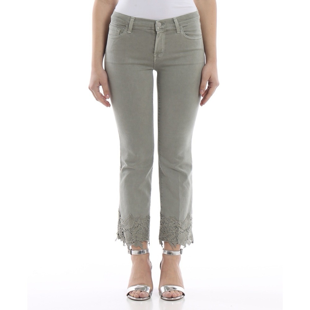 J Brand Women's Selena Size 26 Light Green Crop Bootcut Jeans Faded Gibson NWT